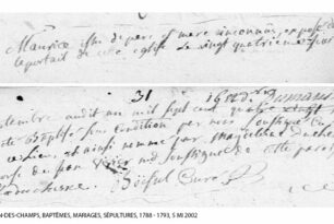 Acte de baptême sieur Morice 1788