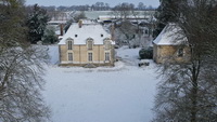 Le château des Onglées sous la neige